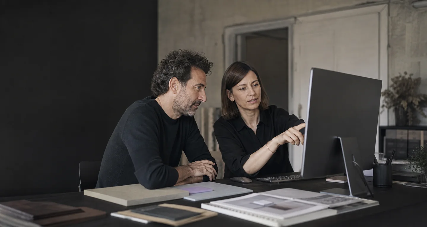Equipo revisando decisiones de producto en una pantalla